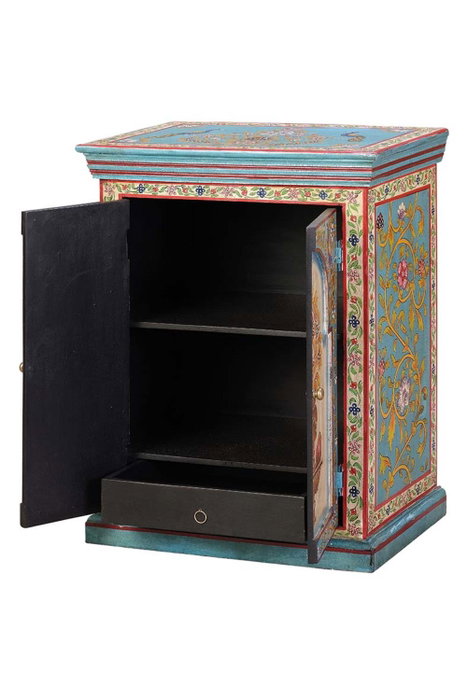GINER Y COLOMER Table de chevet en bois de manguier multicolore
